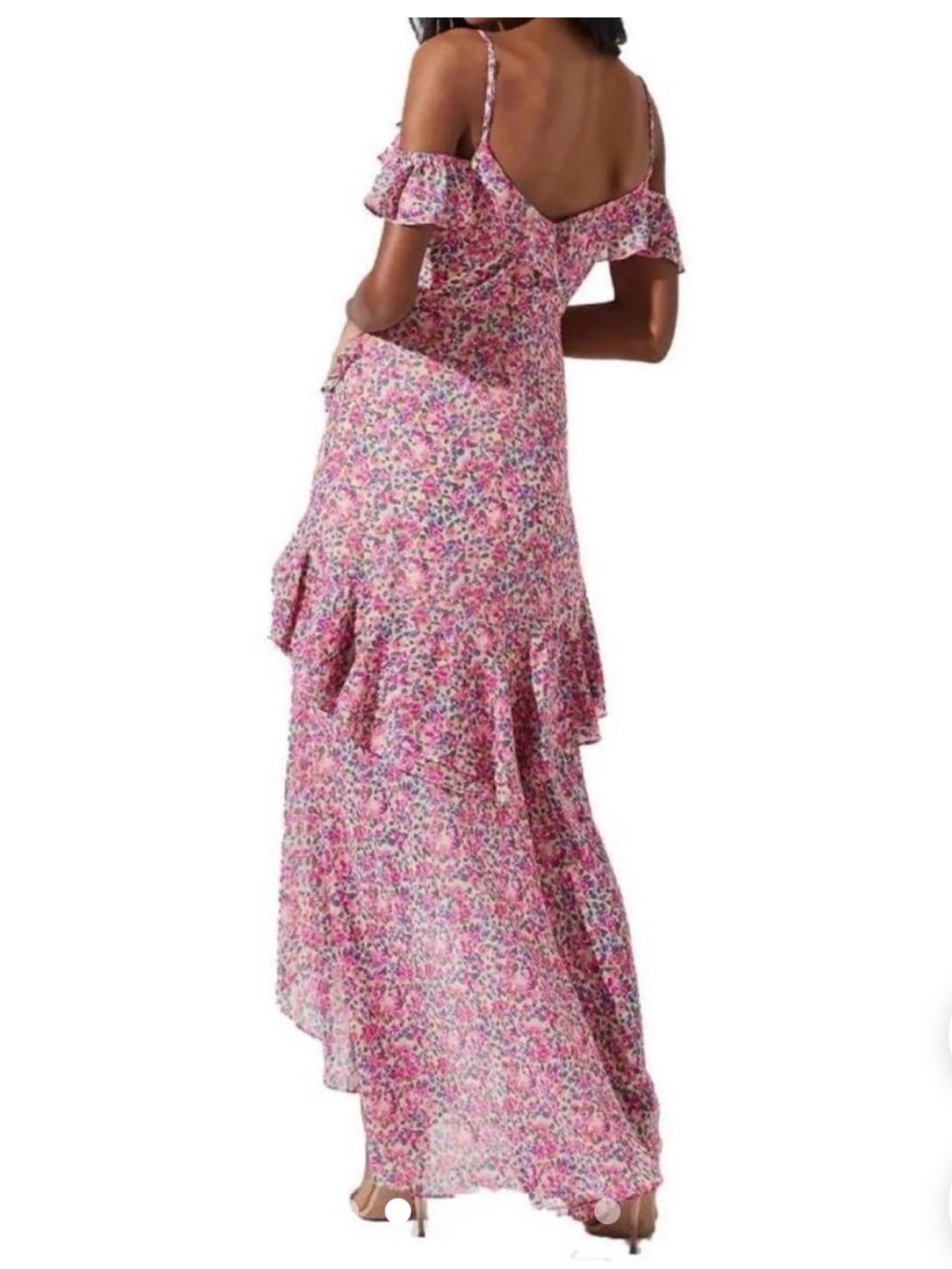 Astr Pink Floral Ruffle Maxi Dress - Picture 7 of 8